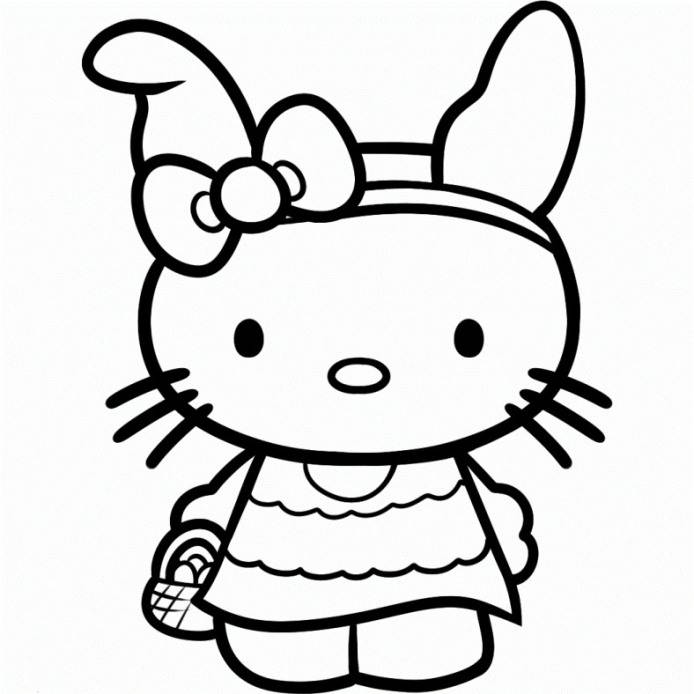 Plansa de colorat cu Hello Kitty 93 122